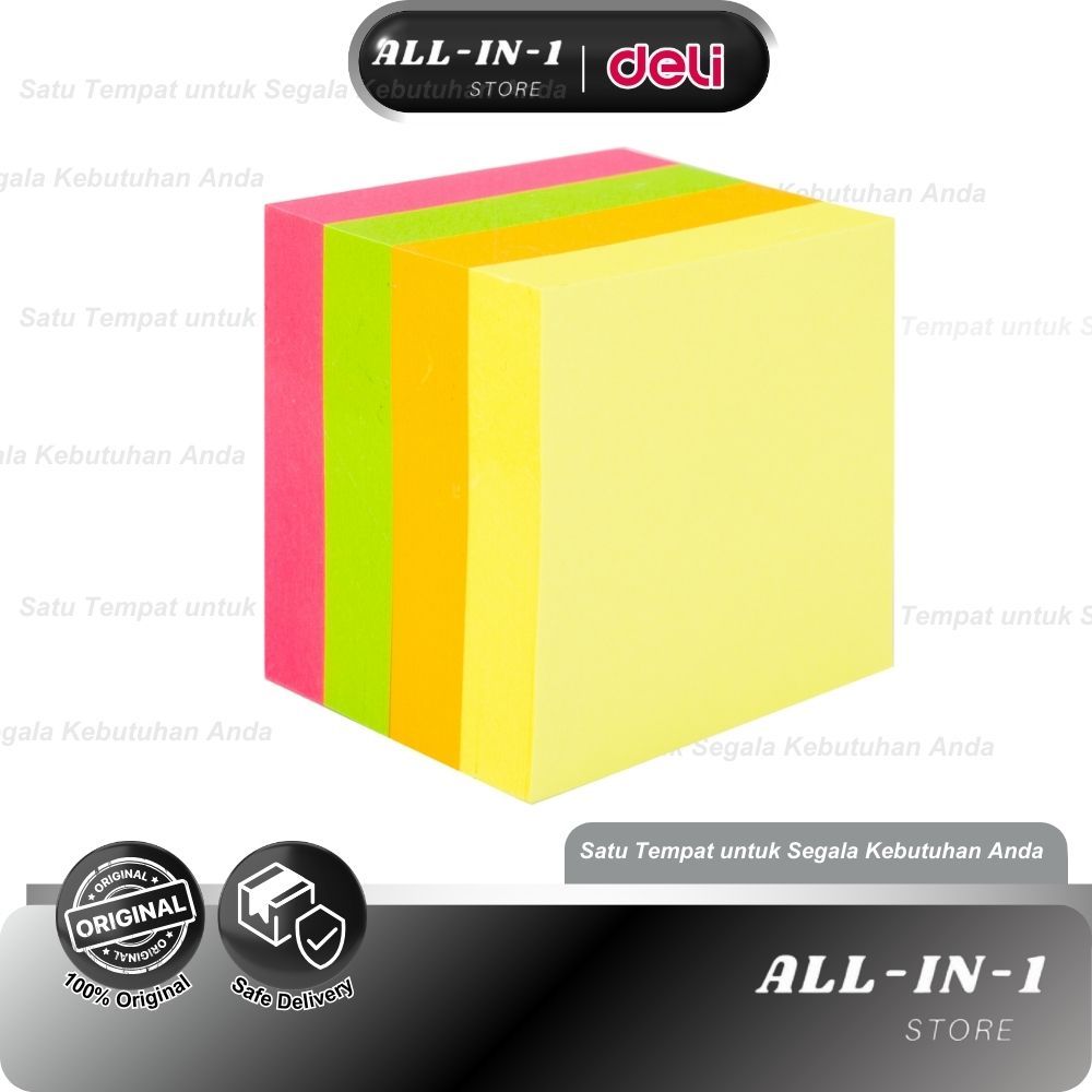 

Deli Sticky Note Pad Notes 4x100Sheets 51*51*40mm Lem Menempel Erat EA03303