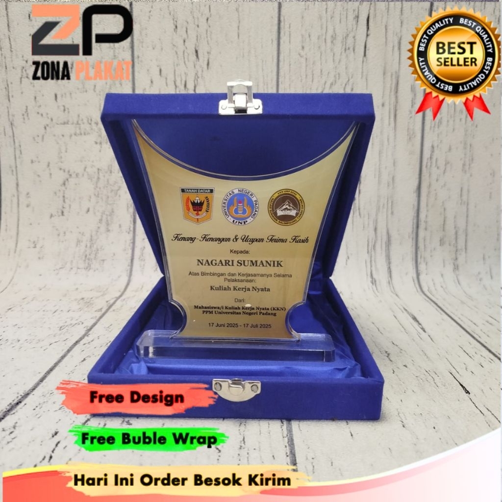 plakat terlaris, plakat akrilik custom ,plakat kkn, plakat 1 hari jadi