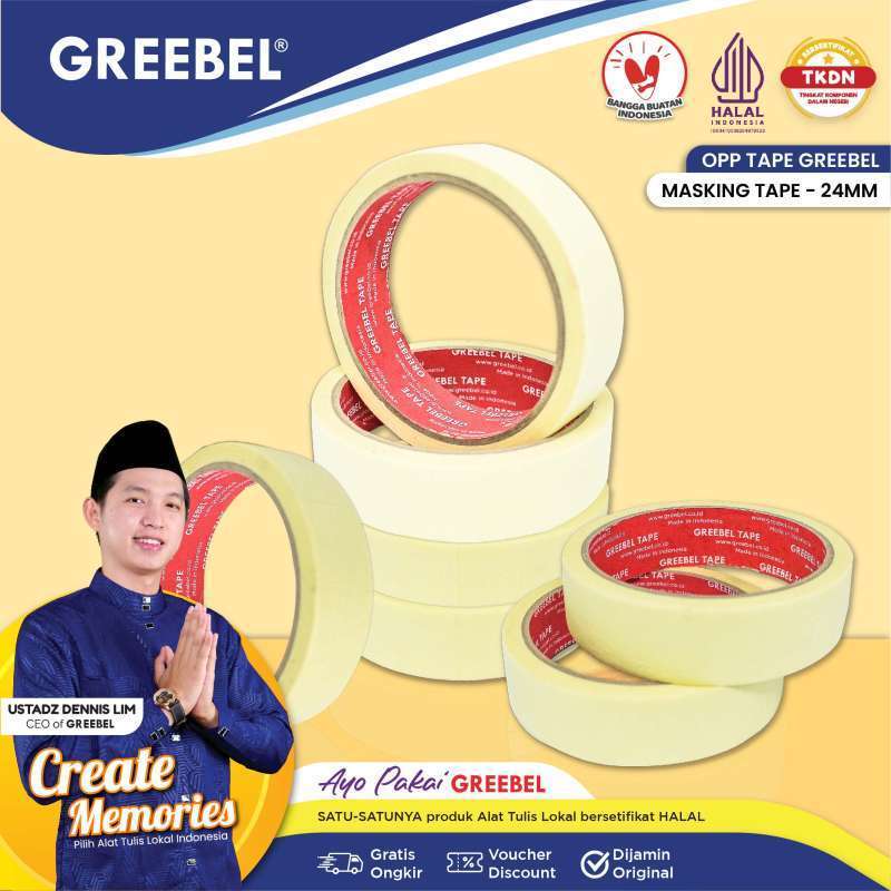

GREEBEL MASKING TAPE Lakban Kertas 1