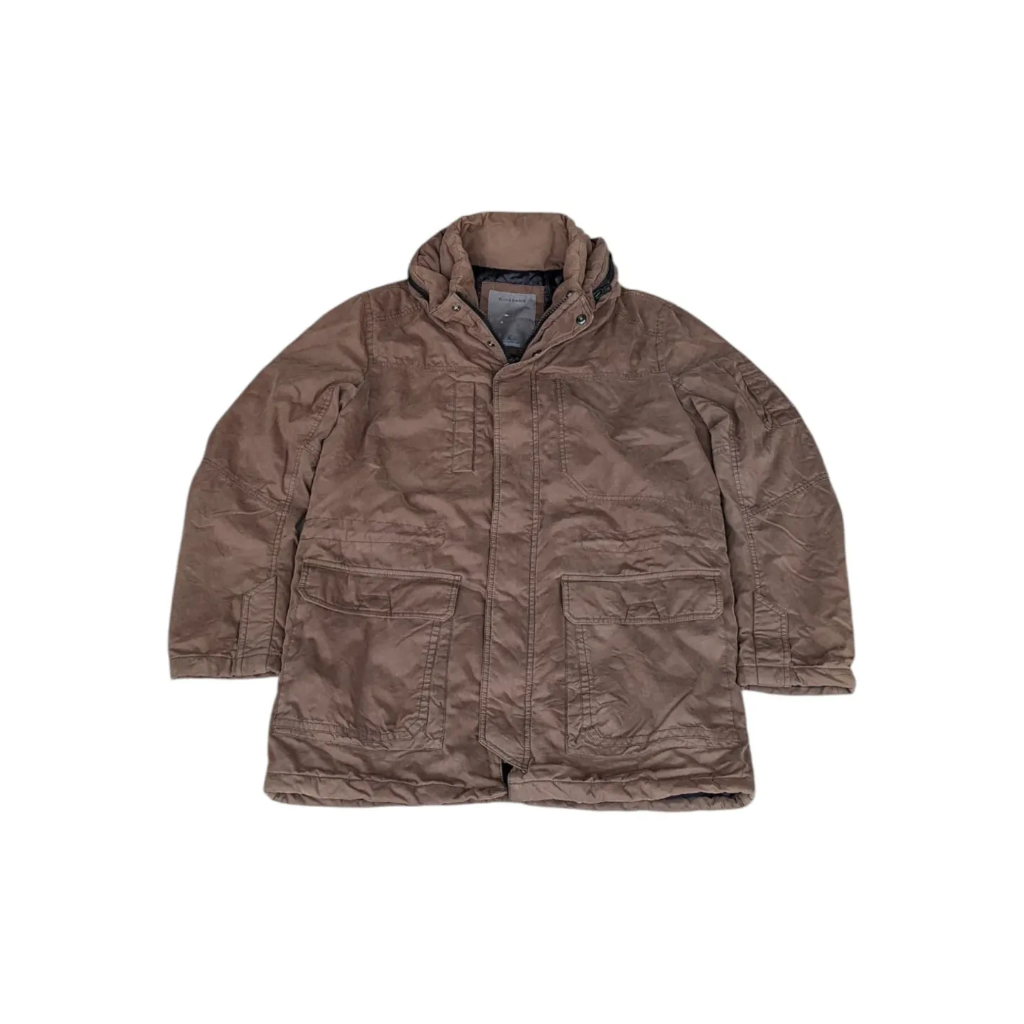 GIORDANO - Jaket Puffer Pria Jaket Parka Pria Coklat Size XL