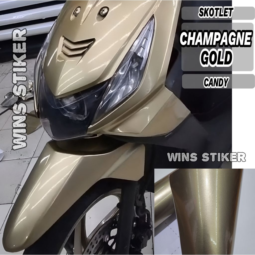 Skotlet Stiker Motor Champagne Metalik Candy Lebar 50Cm Scotlite Gold Metalik Candy Skotlet Rose Gol