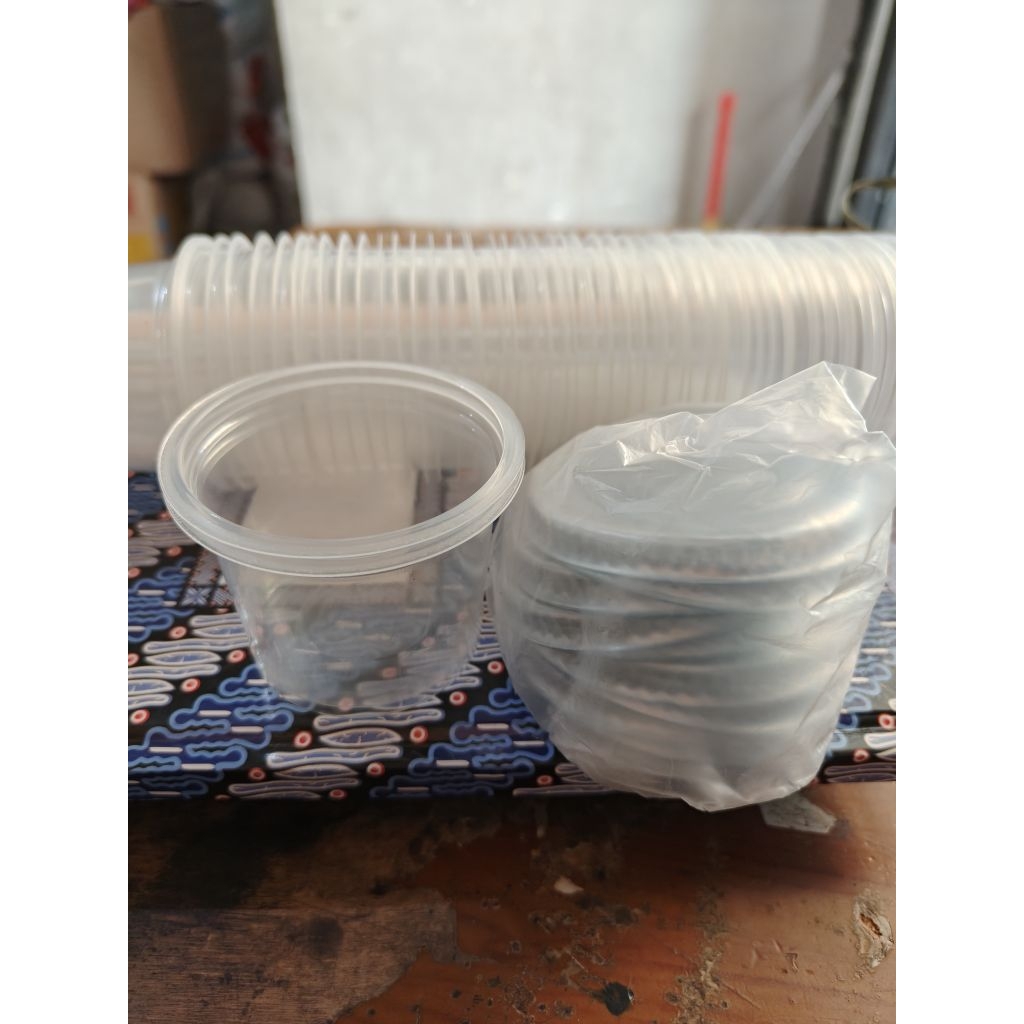 cup puding /gelas agar agar tambah tutup