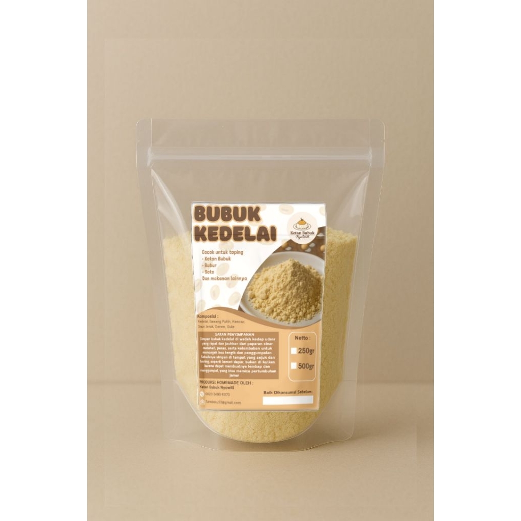 

Bubuk Kedelai/ Kedelai Serbuk/ Toping Bubuk Kedelai (produk Homemade tanpa pengawet)