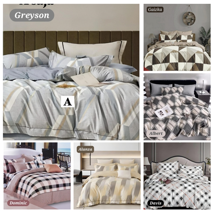 Sprei Dewasa Pria Wanita Katun Aneka Motif Minimalis Aesthetic | Sprei Set Adem Dingin | Seprei Set