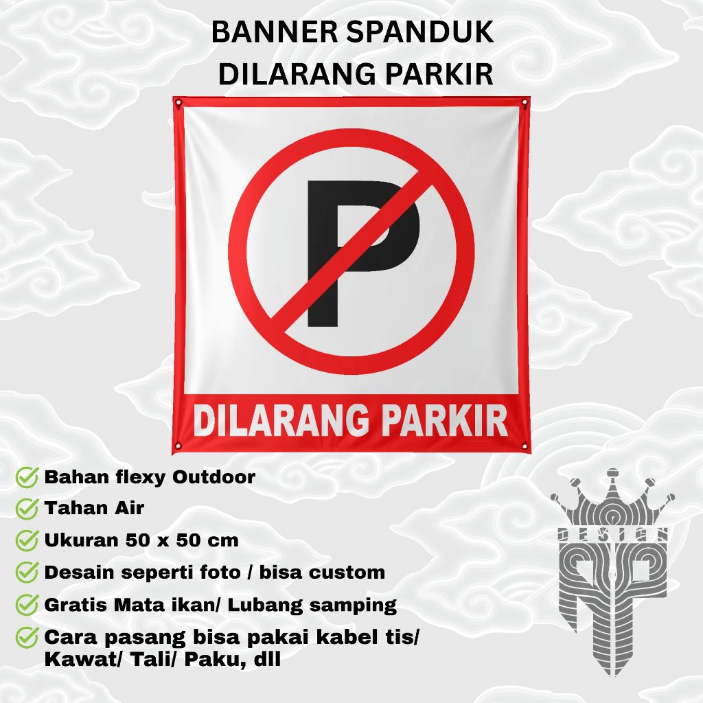 READY Banner Spanduk DILARANG PARKIR / Spanduk Dilarang Parkir