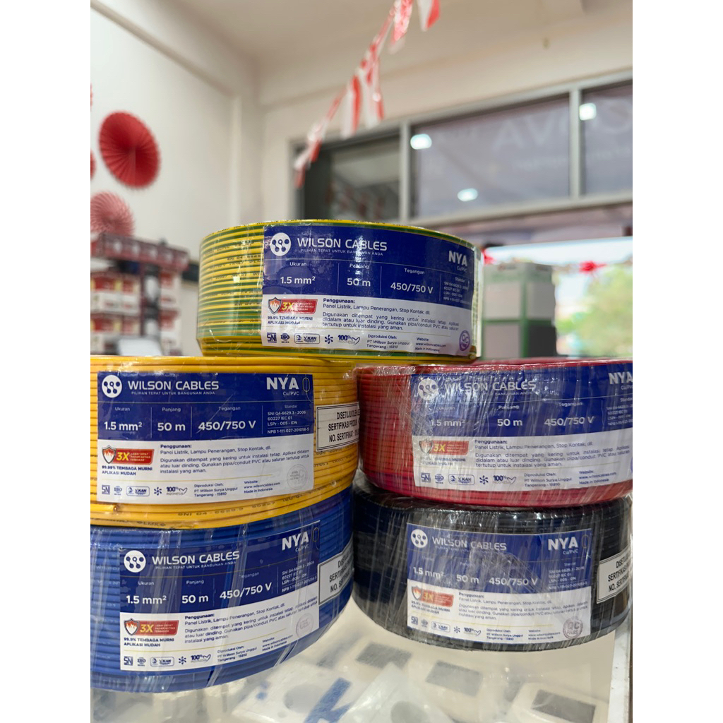 KABEL TEMBAGA TUNGGAL NYA 1,5mm WILSON