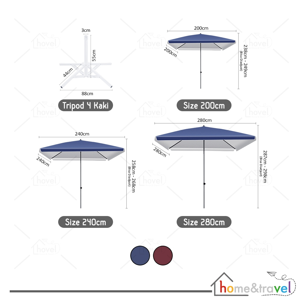 Tenda Lipat Kotak Jualan Pameran Stand Bazzar Payung Tenda Jumbo Anti UV Waterproof