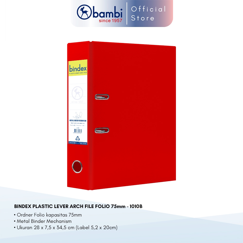 

Bindex Plastic Lever Arch File Ordner Folio All Color Jumbo Size 75 mm Original