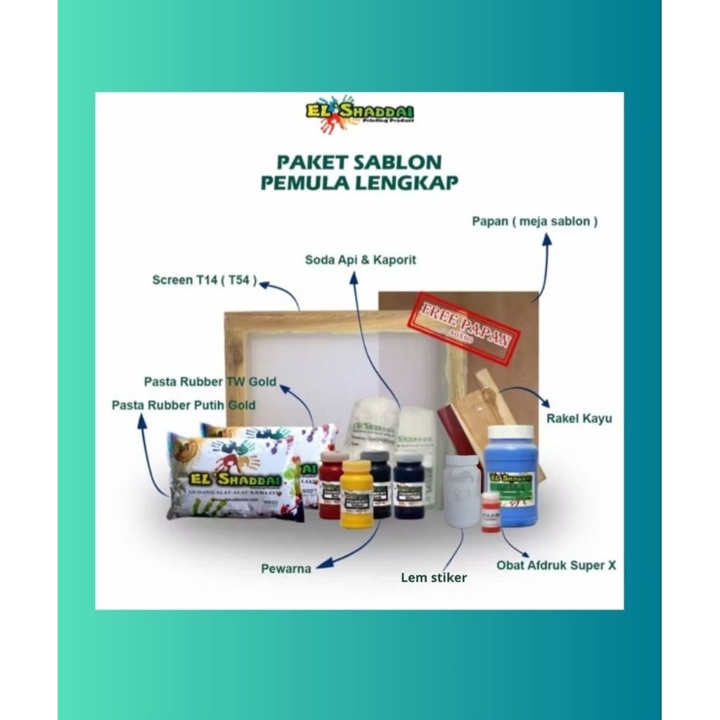 TERMURAH Paket sablon manual pemula lengkap FREE PAPAN