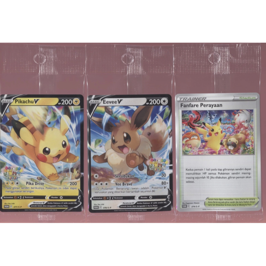 Pikachu Eevee Fanfare Perayaan Promo Set Sealed Pokemon TCG Indonesia