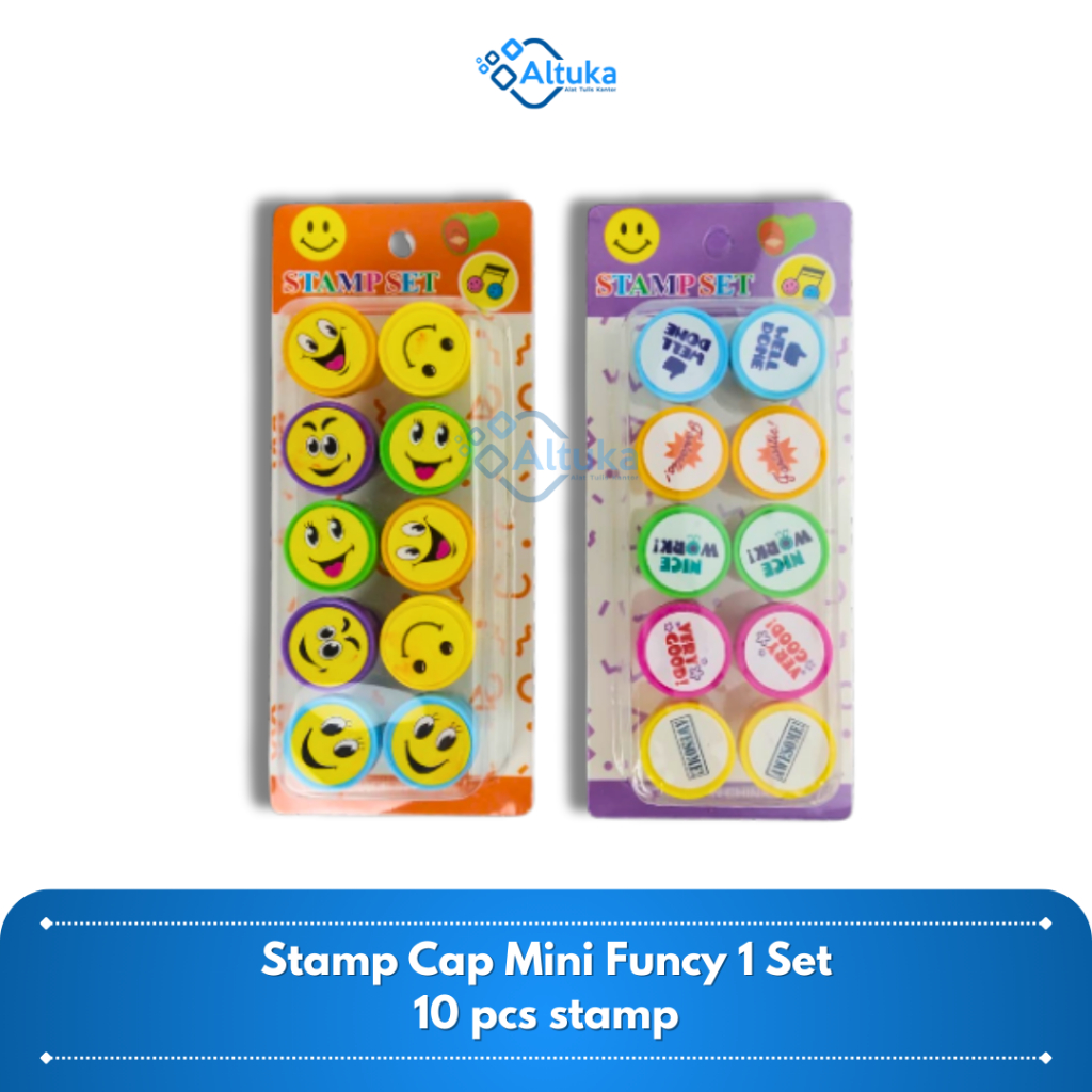 

(10 pcs) Mainan Stempel Anak Karakter Funcy / Stamp Cap Mini Character Funcy 1 Set