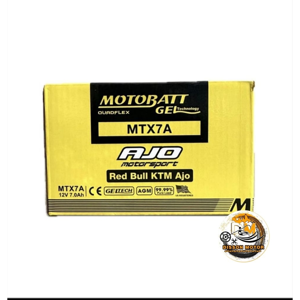 Aki Motobatt MTX7A - 12V7AH Original Aki Kawasaki Ninja 250 Aki Motobatt / Aki Ninja