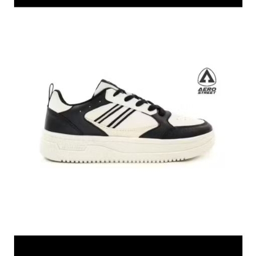 SEPATU AEROSTREET OXFORD PUTIH HITAM
