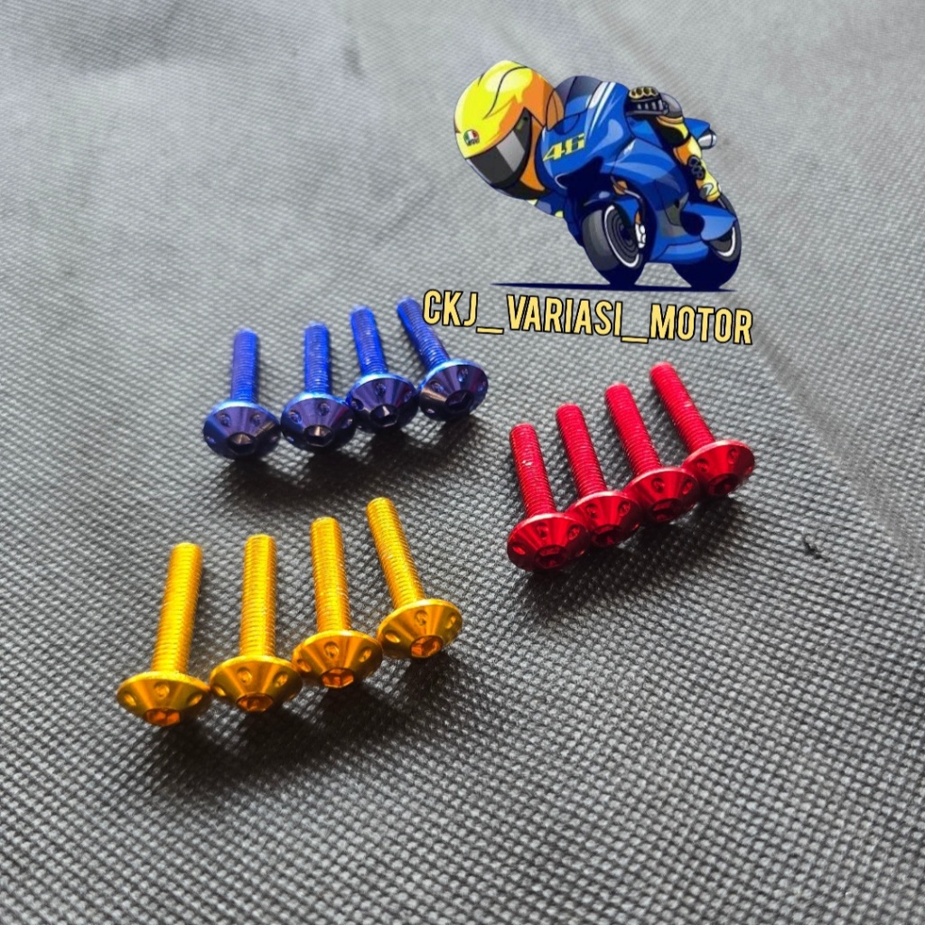 4 BIJI BAUT PROBOLT VISOR UNTUK ANTI JEBOL FULL CNC PANJANG BAUT BAUT VISOR NMAX BAUT WINDSHIELD NMA