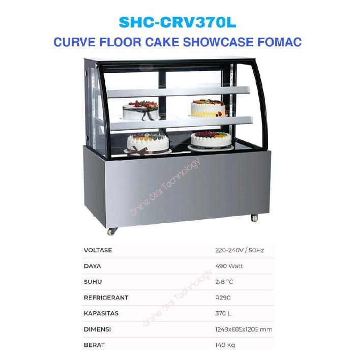 FOMAC CURVE FLOOR CAKE SHOWCASE Lemari Dingin Penampil Cake SHC-CRV370L FOMAC