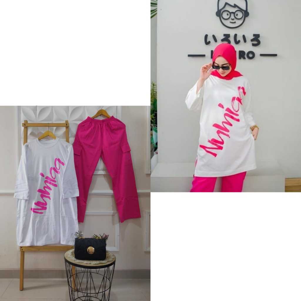 SETCEL TUNIK MODEL BARU SETELAN CELANA DAN ATASAN TUNIK