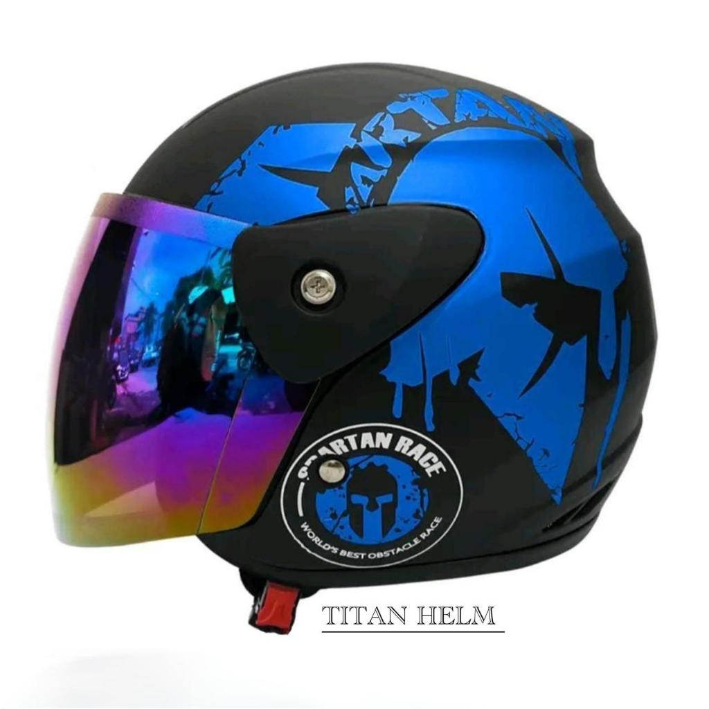 Helm Dewasa Half Face Evolution Mirip Seperti Helm GM Original Murah Motif Spartan free packing
