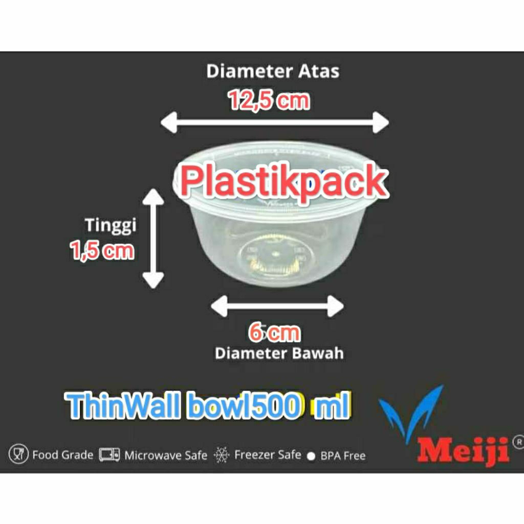 THINWALL BULAT BENING 500 ML MEIJI (1 SET)