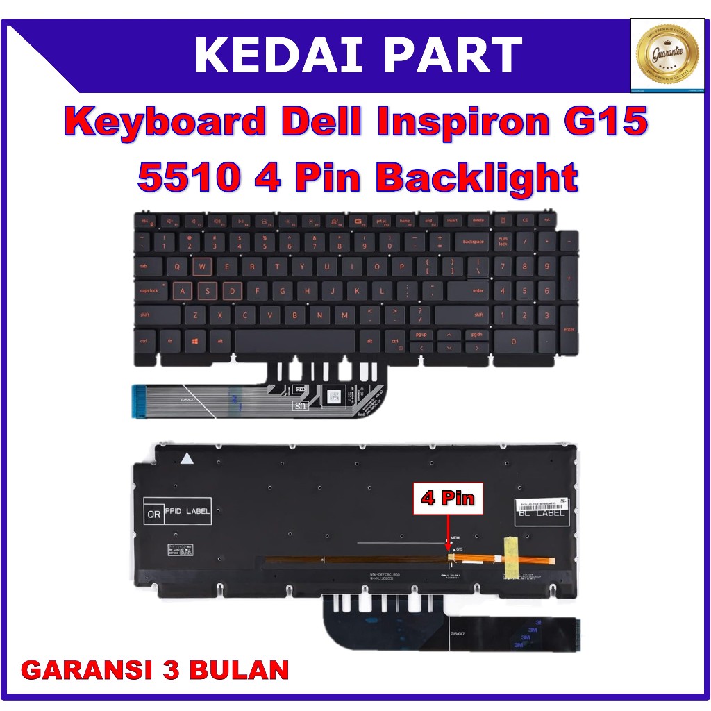 Keyboard Dell G15 Ryzen Edition G15 5510 Backlight