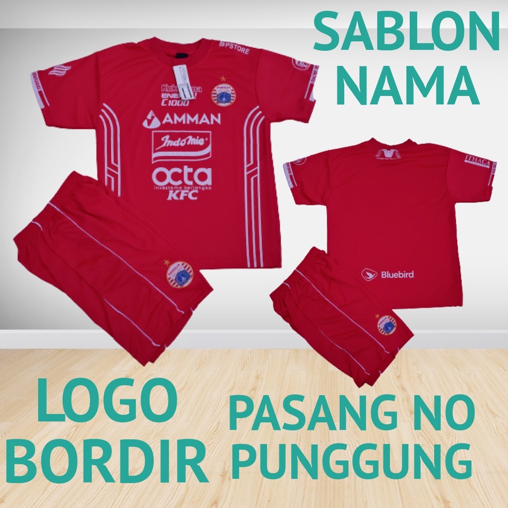 COD CUSTOM SABLON NAMA BAJU BOLA PERSIJA/SETELAN BOLA ANAK PERSIJA JAKARTA