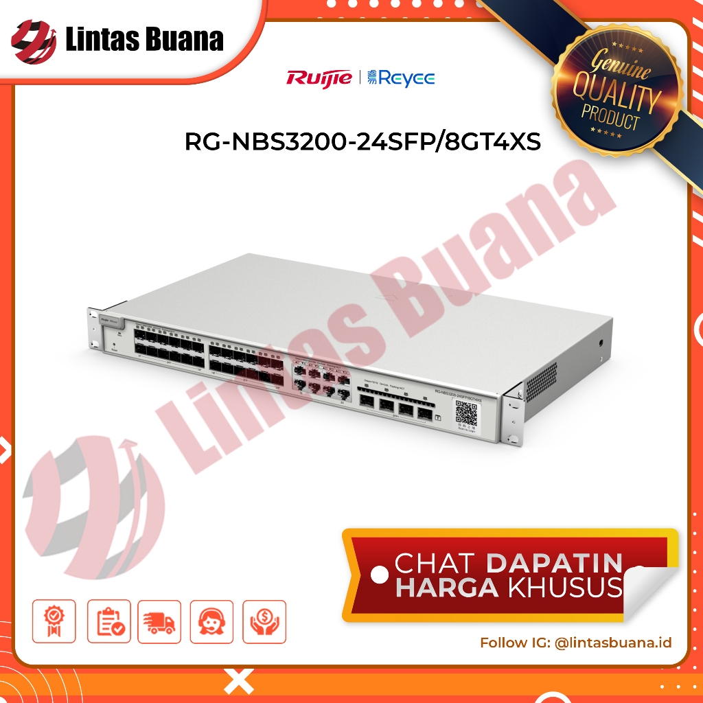 Ruijie RG-NBS3200-24SFP/8GT4XS 24-Port Gigabit SFP with 8 combo RJ45 ports Layer 2 Managed Switch