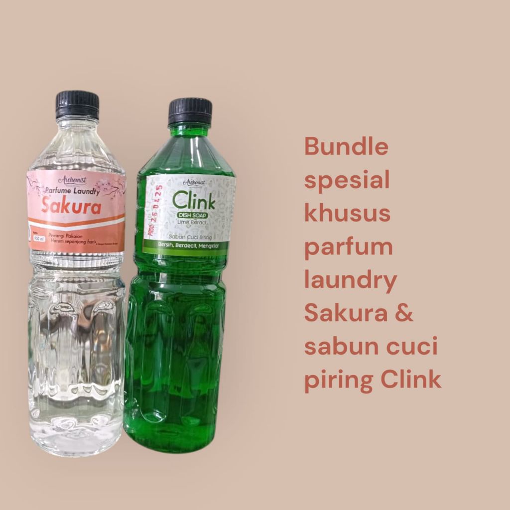 Paket Serbaguna || Parfum Laundry Sakura + Sabun Cuci Piring Clink