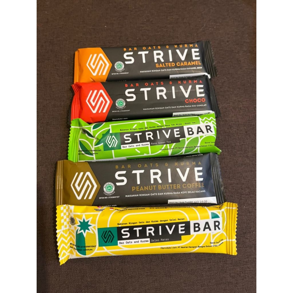 

STRIVE Energy Bar 40gr | Healthy Snack | 5 Varian Rasa | isi 1 pcs