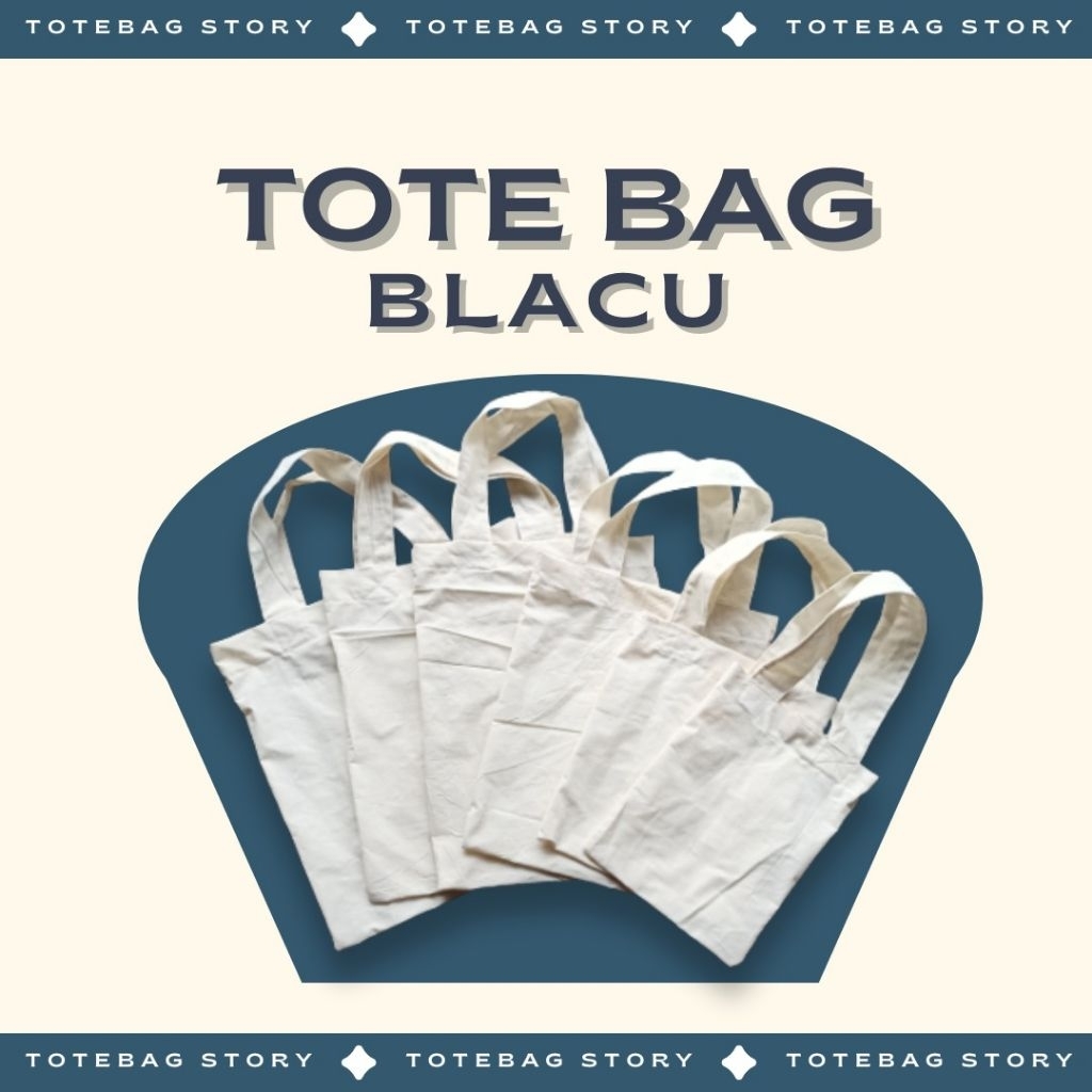 Tote Bag Bahan Blacu Putih Polos Murah