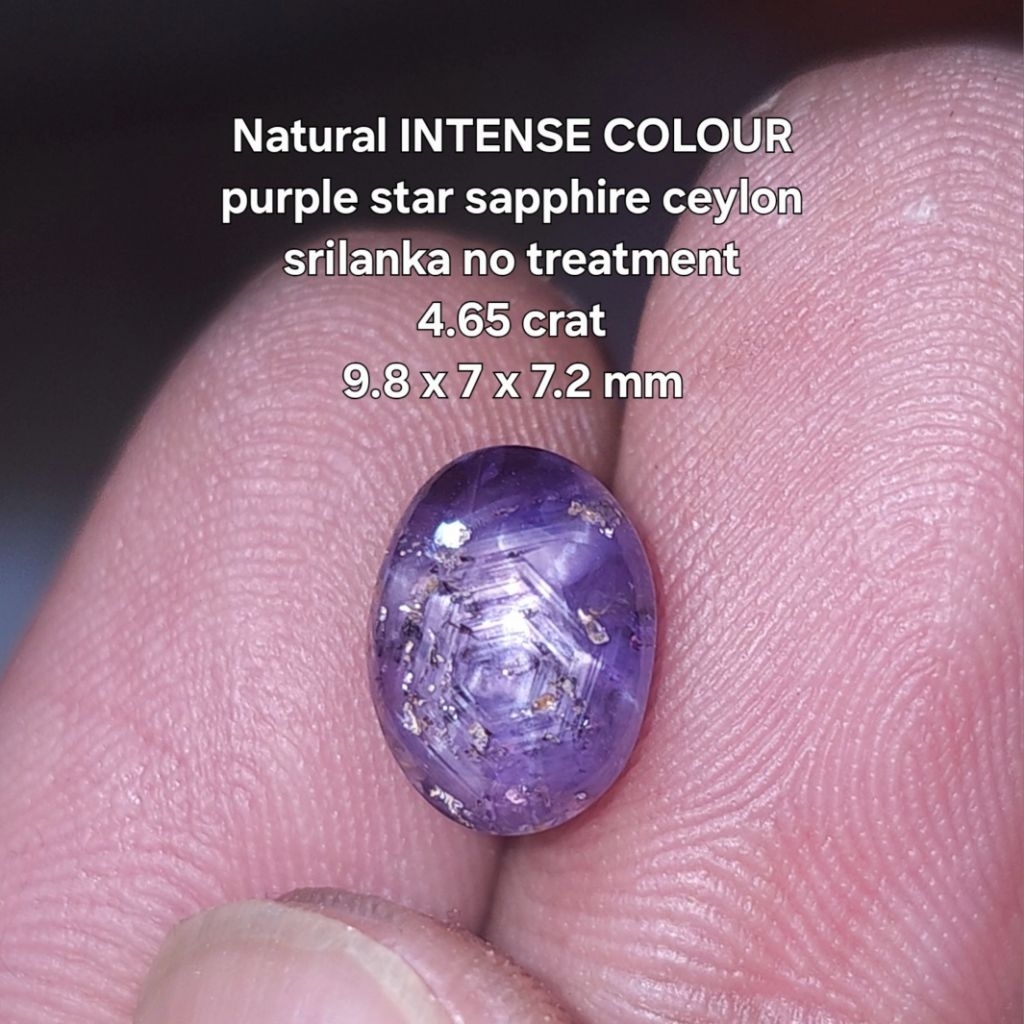 Natural INTENSE COLOUR purple star sapphire ceylon safir srilanka no treatment