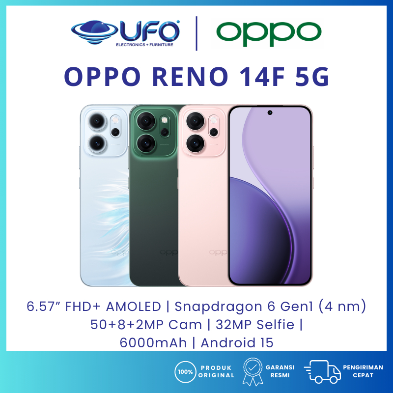 HP OPPO RENO 14F 5G RAM8/256GB | RAM12/256GB - BARU - GARANSI RESMI
