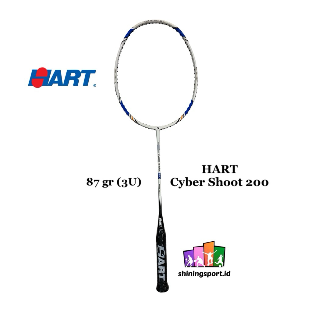 Raket Badminton Hart Cyber Shoot 200 (+ FREE COVER, KAOS & TOWEL GRIP 2 PCS)