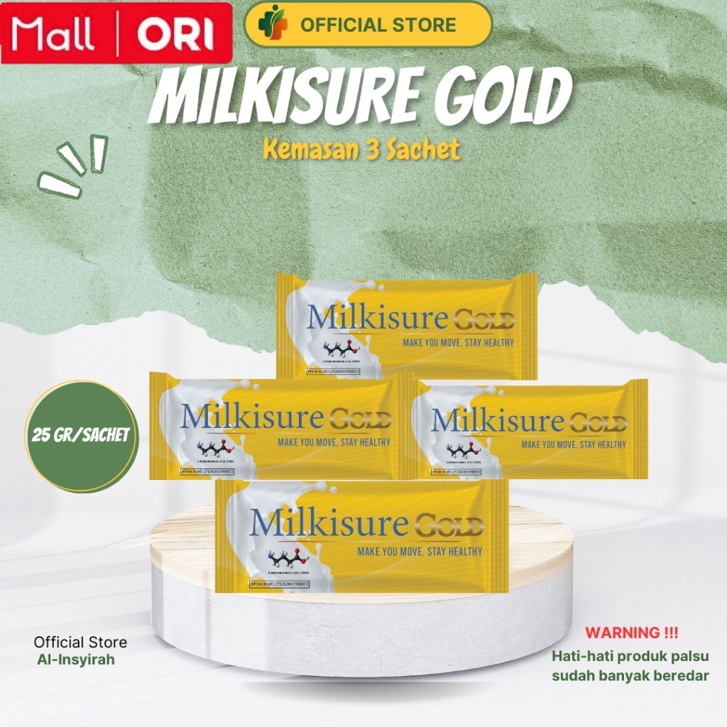 

3 Sachet Milkisure Gold - Susu Milkisure 25 gram - Susu Asam Urat Milkisure Gold