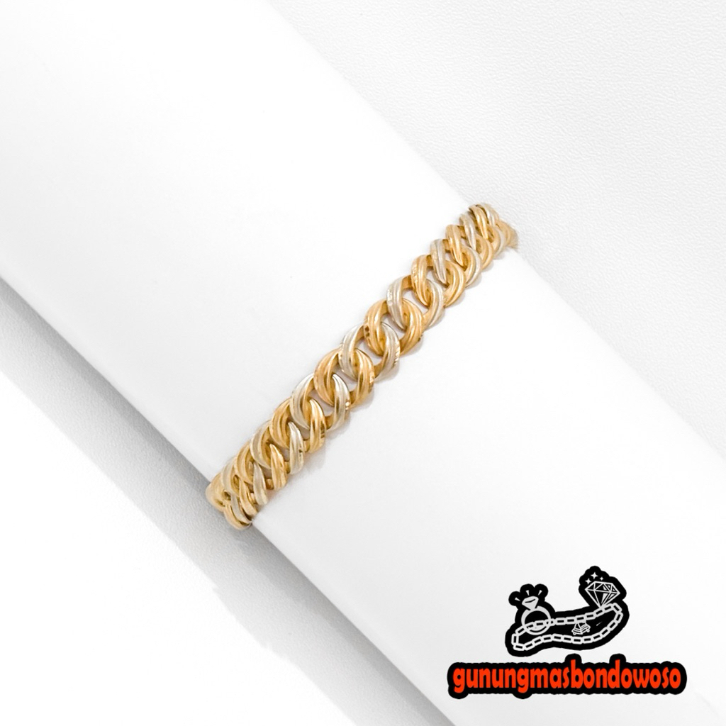 Gelang rantai rolek emas asli kadar 300% 6k