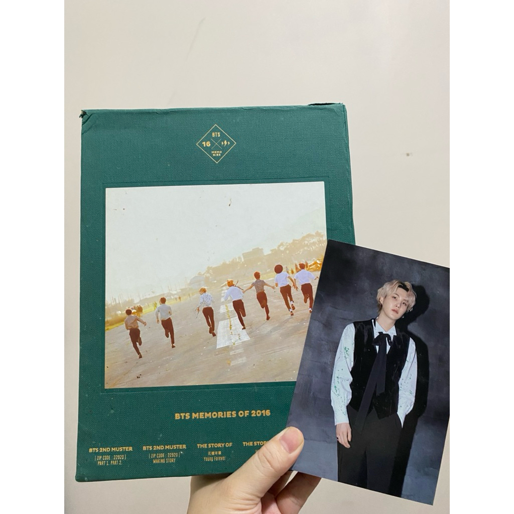 (RARE) BTS Memories Of 2016 Official Outbox + Free official Postcard Sg 2021 Suga
