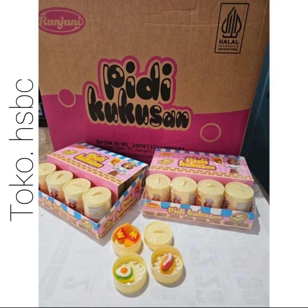 

Ranjani Pidi Kukusan Permen Jeli aneka Rasa 1 Box 12pcs
