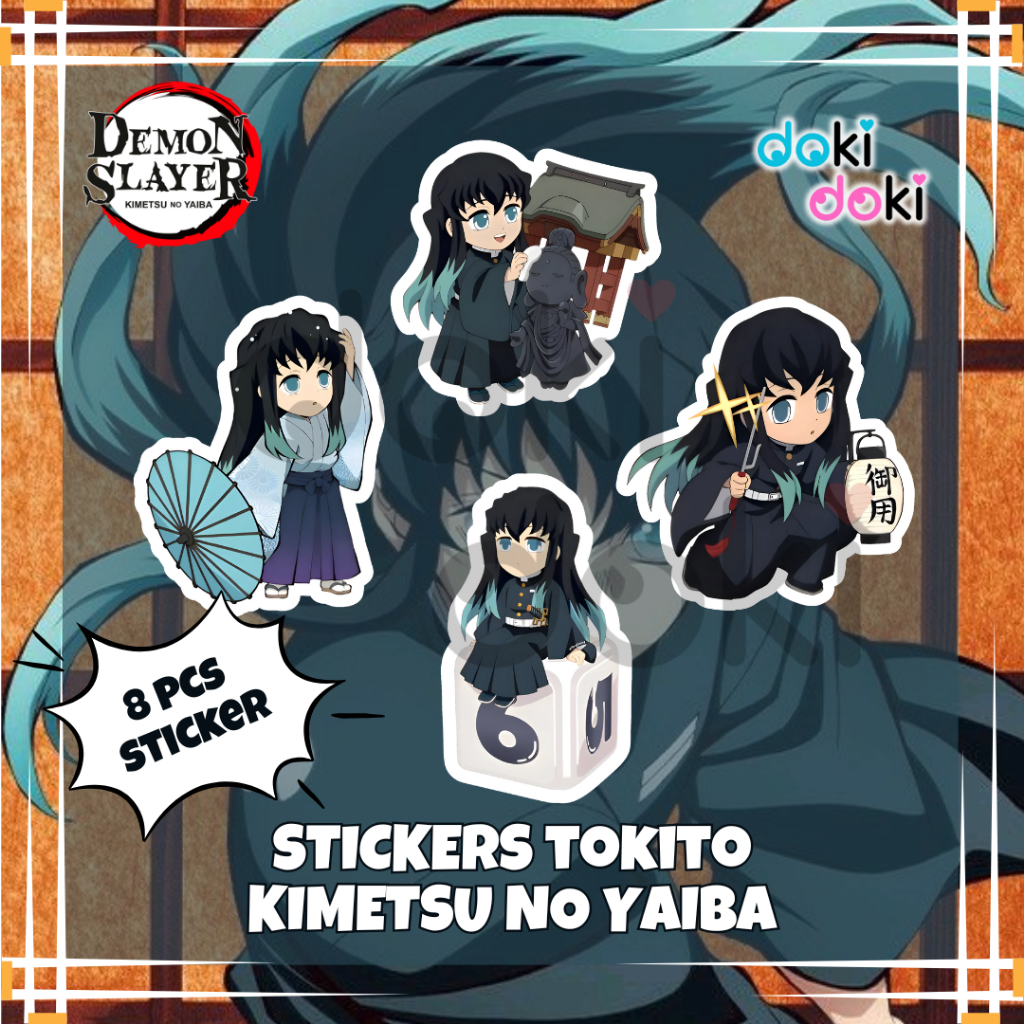 

8 Pcs Stickers Anime Tokito Muichiro Kimetsu No Yaiba Demon Slayer