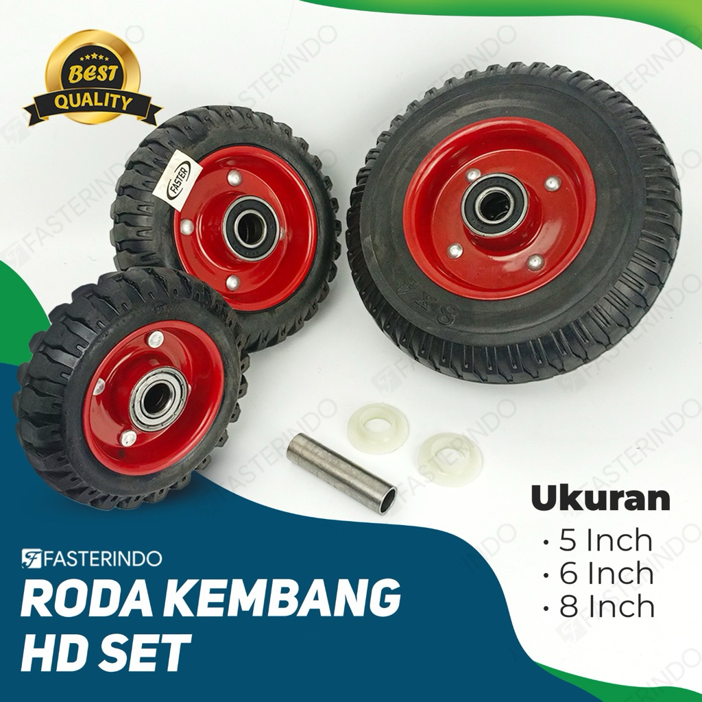 Roda Karet Kembang HD set / Roda Gerobak