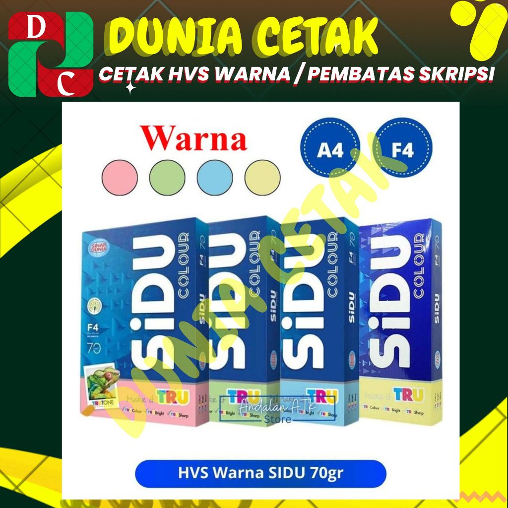 

CETAK KERTAS HVS WARNA / PEMBATAS SKRIPSI