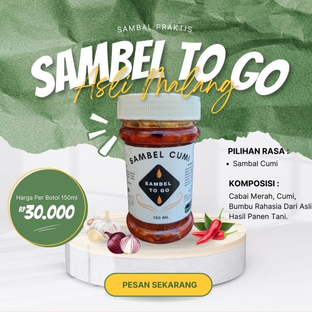 

Sambal Cumi Pedas Botol 150ml, Sambel To Go