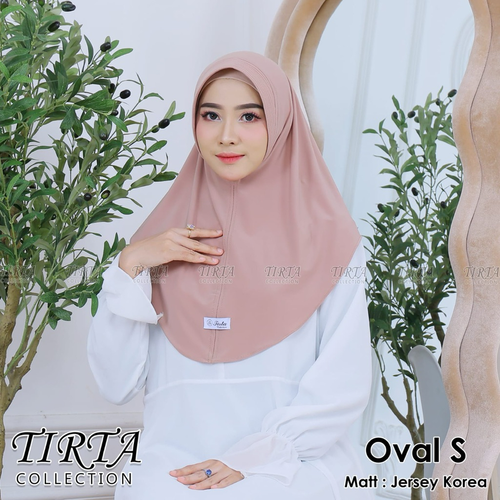 TIRTA-Hijab instan jilbab bergo OVAL bahan jersey koea terbaru hijab sport kekinian by Tirta collect