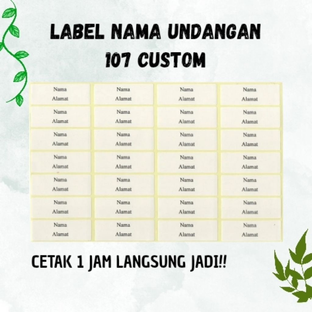 

Label Nama Undangan 107 - Cetak 1 Jam - Custom