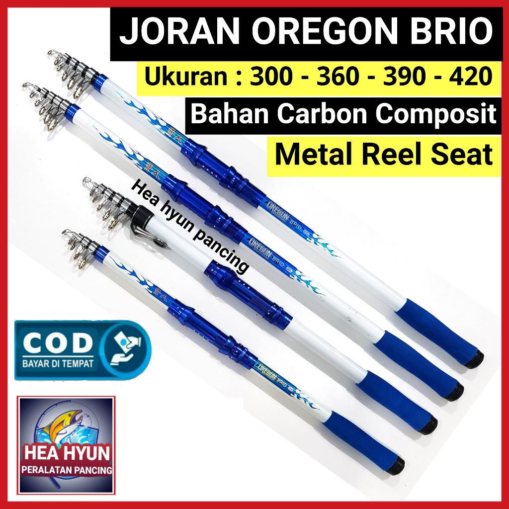 Peralatan pancing joran OREGON SARGO DAN BRIO 300 - 360 - 390 - 420 cm/ 3 - 3,6 -3,9 - 420 meter