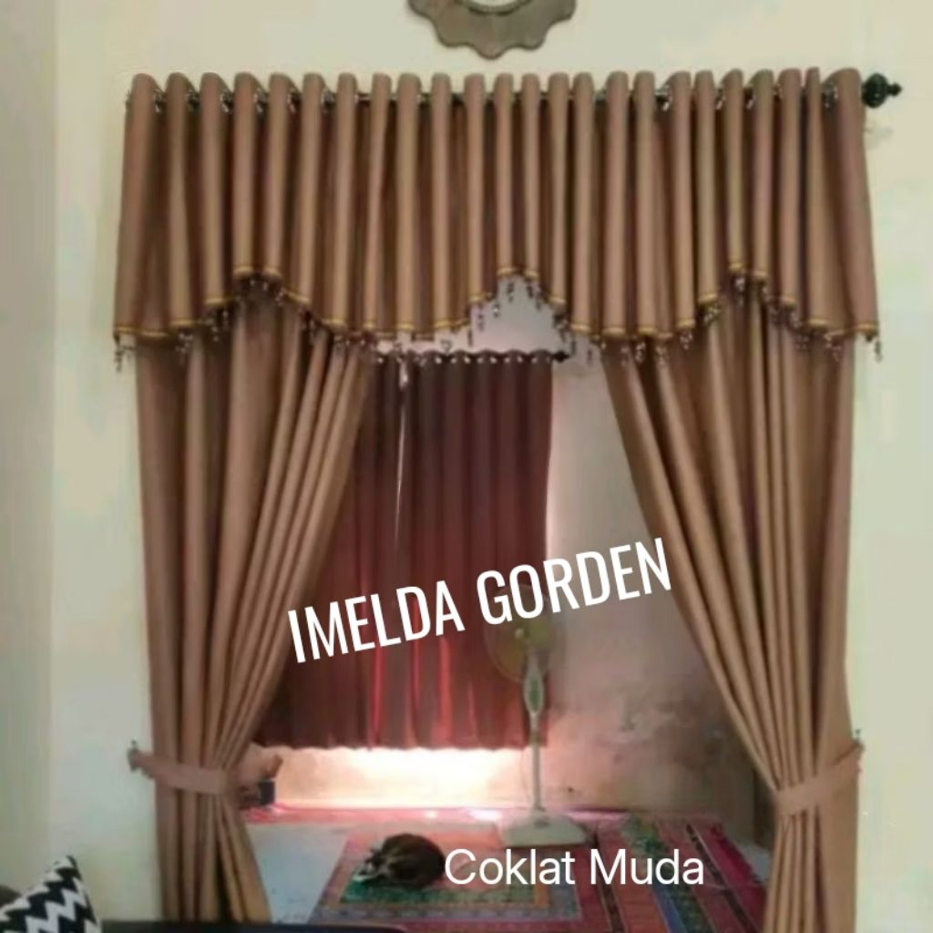 Soreshop_ 1 Set Gorden Poni Jendela Dan Pintu Blackout Premium-Panjang 250Cm, Anti Panas & Elegan