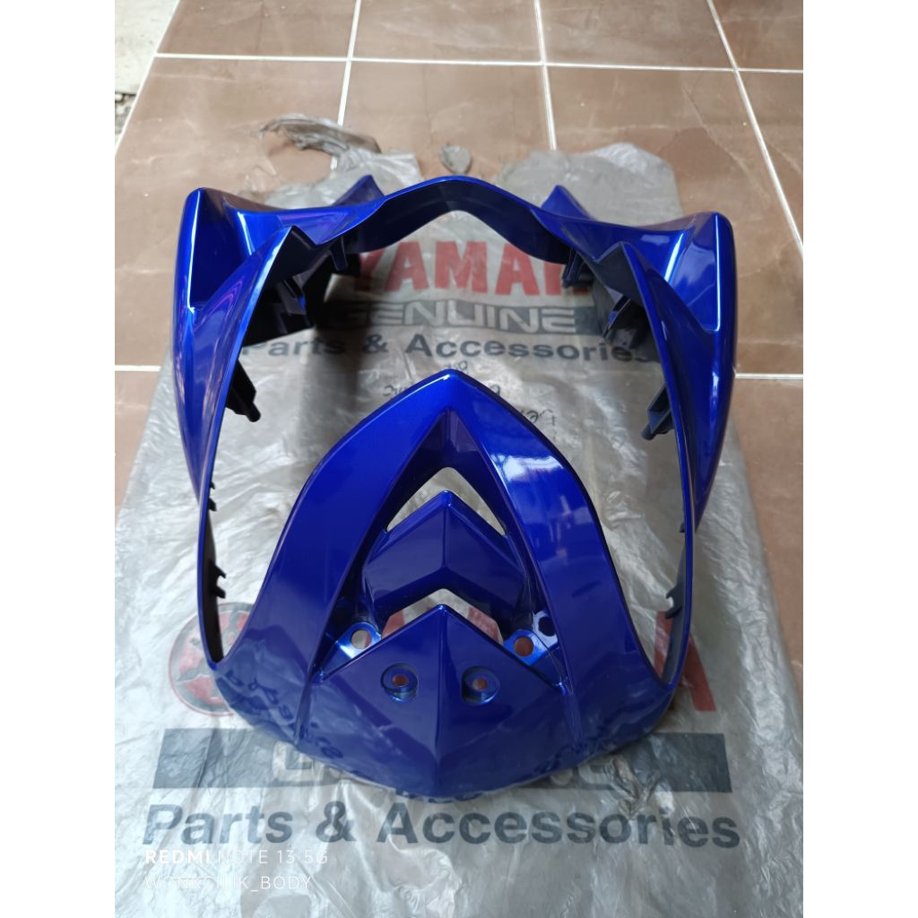 panel tameng dasi depan yamaha mio soul karbu biru original yamaha