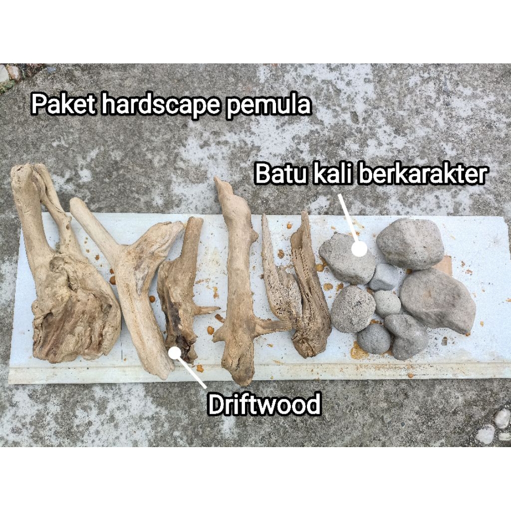 Paket Hardscape Pemula  untuk hiasan akuarium / kayu tenggelam / aquascape murah