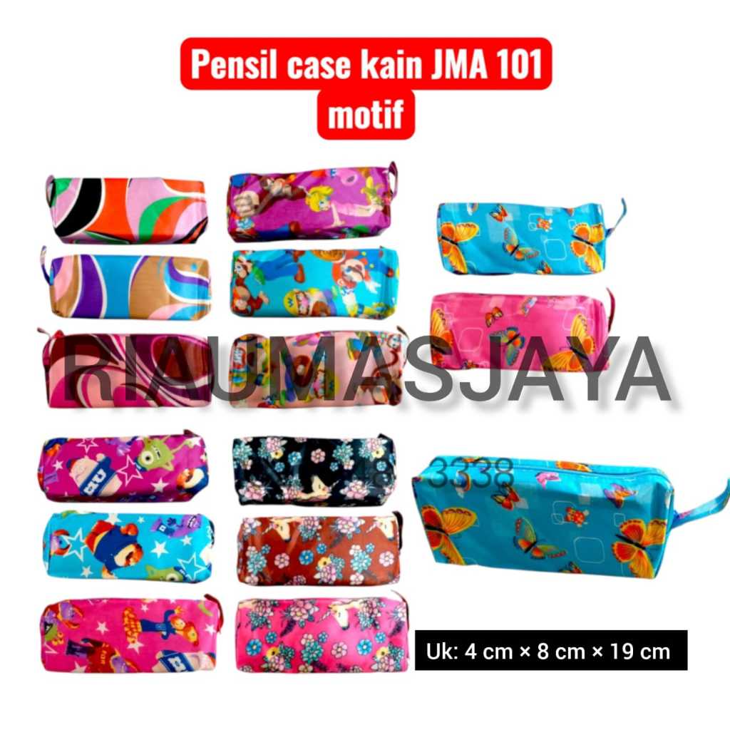 

Pensil Case Kain Resleting JMA 101 motif/ Tempat pensil kain murah