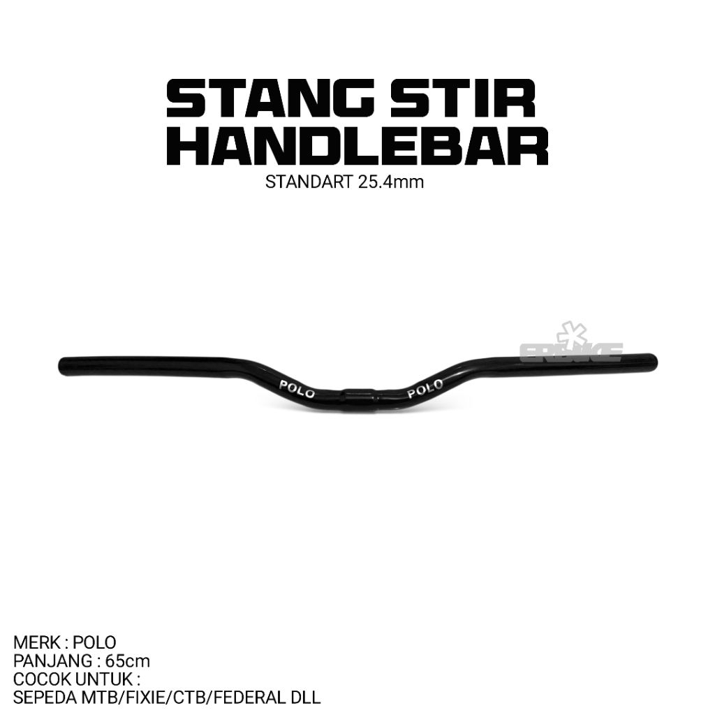 STANG STIR HANDLEBAR SEPEDA FIXIE/MTB/FEDERAL/LIPAT 25.4MM STANDART POLO