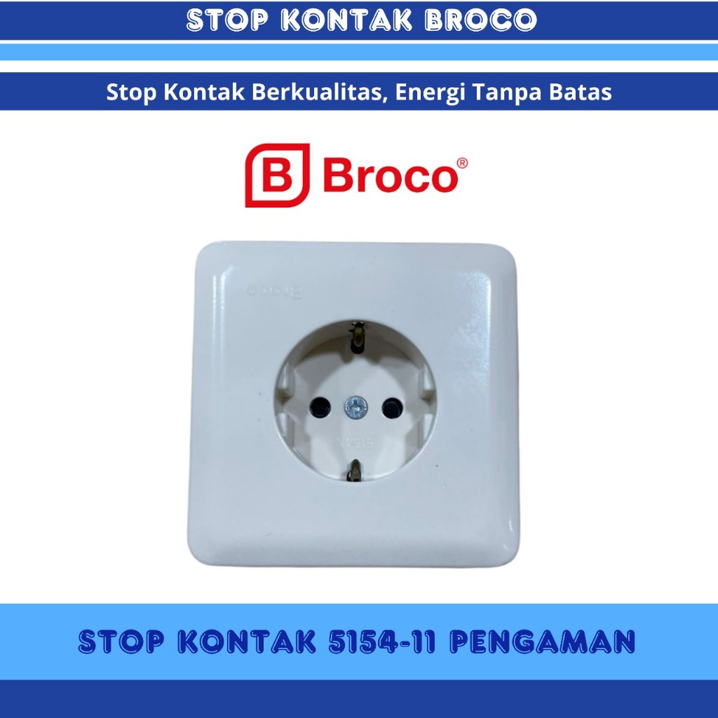 Stop Kontak Broco 5154-11 Pengaman – Stop Kontak Dinding Berkualitas