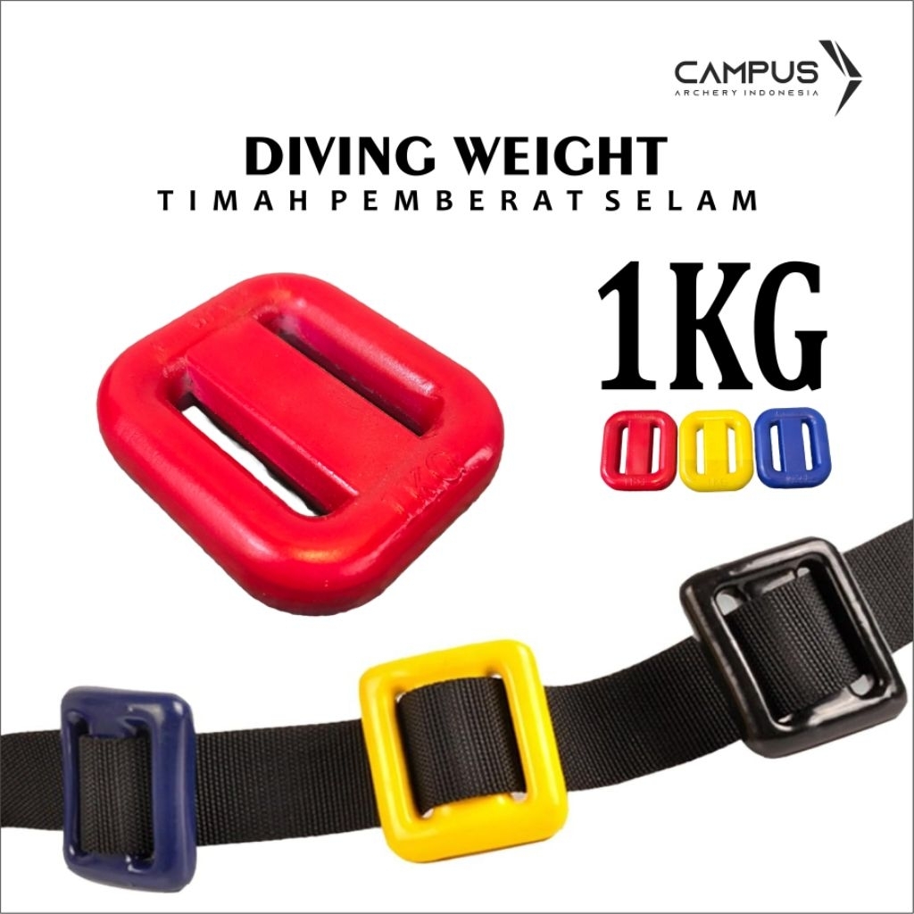 Timah Pemberat Diving 1000Gram 1KG Warna Premium FreeDive Spearfishing Weight Belt