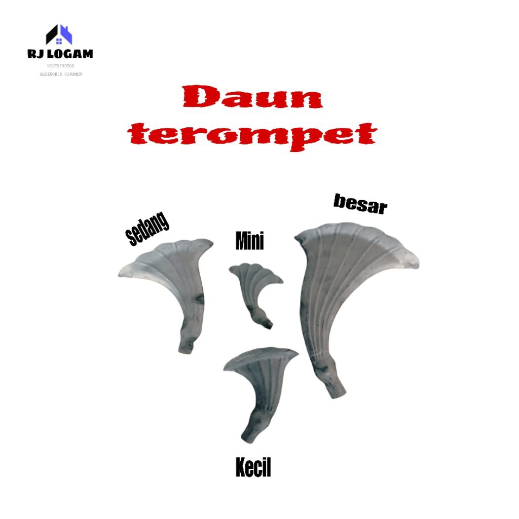 Daun trompet varian  mini kecil sedang besar ornamen aksesoris pagar besi